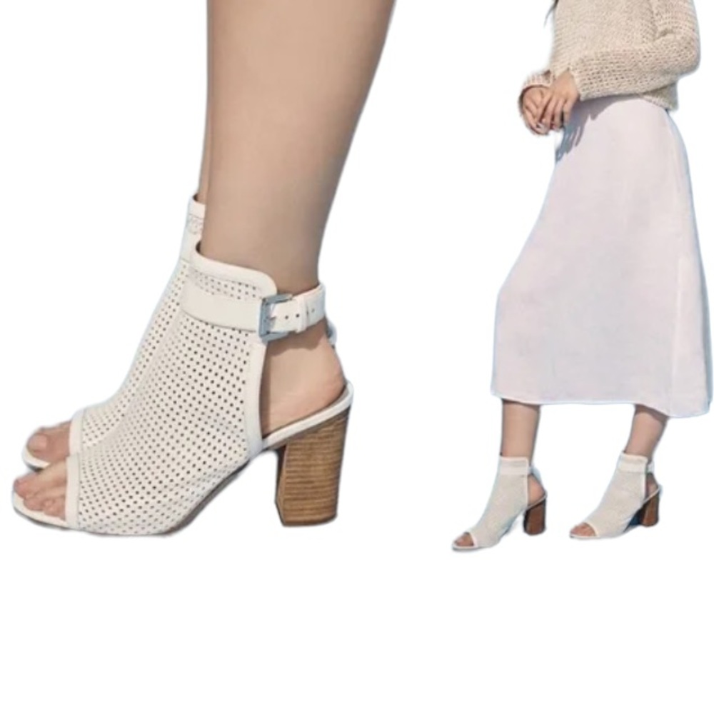 Sam Edelman Emmie Heel Perforated Leather Open Toe Size 9.5